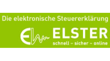Logo: ELSTER. Die elektronische Steuererklärung. schnell - sicher - online