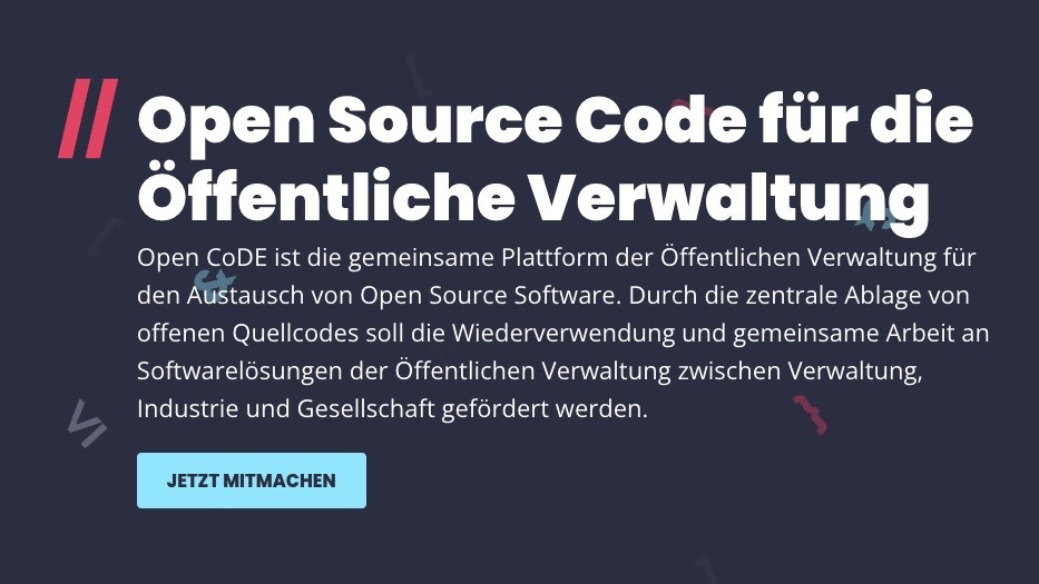 Screenshot der Startseite von https://opencode.de/de