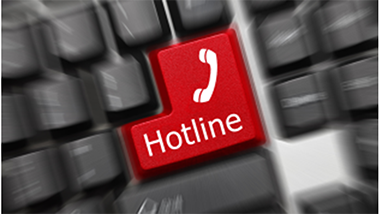 Keypad with a button with the words Hotline. Image is linked to the subpage in Case of Loss on the ID card portal
