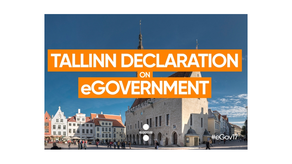 Picture of the historic centre of the city of Tallinn with the lettering "Tallinn Declaration on eGovernment" - picture is linked to https://digital-strategy.ec.europa.eu